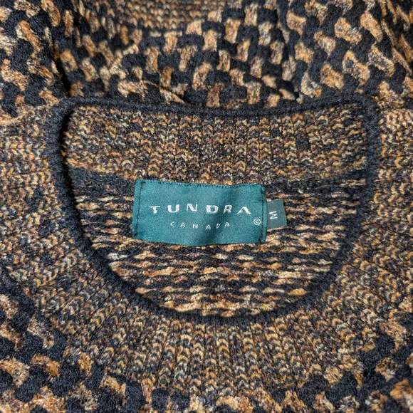 Men's Crewneck Tundra Sweater - Black and Brown - Picture 3 of 4
